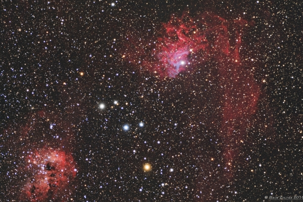 Flame and the Tadpole Nebula